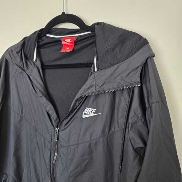 Nike Windrunner Track Jacket Women's Large Black 100% Polyester Full Zip Hooded - Picture 2 of 8
